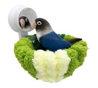 Parrot Nest for Cage With Suction Cup Mirror Green Coral Fleece Bird Bed Winter Warm Soft Cozy Plush House for Parrot Parakeet Canary Budgie Small Pets Cage Accessories