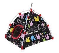 Parrot Nest Windproof Warm Snuggle Hut Cage Bed Cave for Pet Bird (Black rabbit)