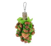 Parrot Nut Chew with Hanging Ring Hook for Birdcage Use | Mango Wood Pendant Design, Stress , Easy Installation, Helps Reduce Boredom and Cage Biting for Parrots