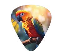 Parrot on a branch Printed guitar picks - three thicknesses: thin, medium and thick, suitable for electric guitar, bass and ukulele.