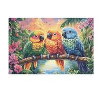 Parrot on Boat in Blooming Marsh 1000 Piece Count Jigsaw Puzzle Set For Adults Teens 14+ Concentration Training Indoor Game Family Game Night Rigid Cardboard 1000 PCS