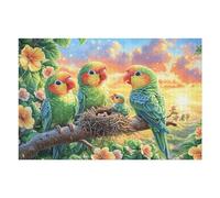 Parrot on Branch 1000 Piece Jigsaw Puzzle for Adults Date Night Activity Couple Bonding Beautiful Design Ideal Anniversary Present 1000 PCS