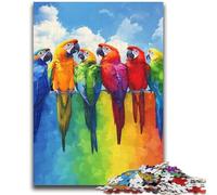 Parrot on The Rainbow JigsawPuzzle 1000 Pieces for Teenagers,Challenging Family Activity Games DIY Toy for Home Wall Decor Gifts (50x75cm)