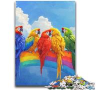 Parrot on The Rainbow Jigsaws 1000 Pieces for Teenagers,Challenging To Complete But Fun And Humorous Birthday Present,Gifts,Wall Art (38x26cm)