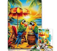 Parrot on Vacation Jigsaw Puzzles for Teenagers 1000 Jigsaws,for Educational Game Challenge Toy Unique Home Decor And Gifts (38x26cm)