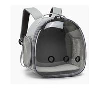 Parrot Outing Double Shoulder Breathable Bird Bag Transparent Backpack Cage Travel Cockatiels(Gris)