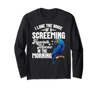 Parrot Owner Bird Lover Birdkeeper Scream Hyacinth Macaw Long Sleeve T-Shirt