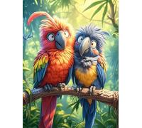 Parrot Pair on A Branch 1000 Piece Jigsaw Puzzle for Adults Wildlife Pet Jigsaw Family Road Trip Activity Vibrant Whimsical Design Great Gift for Travelers 1000 PCS