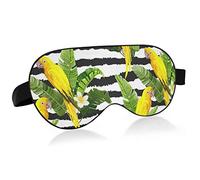 Parrot Palm Leaf Sleep Mask Blindfold Blackout Cooling Funny Eye Mask for Sleeping with Elastic Strip for Women Man Bird Pretty