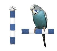 Parrot Perch,15CM Blue&White Color Bird Perch Stand Birdcage Scrub Stand Bar for Bird Parrot Budgies Parakeet Cockatiels Conure Lovebird Cage Paw Grinding Toy