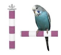 Parrot Perch,15CM Pink&White Color Bird Perch Stand Birdcage Scrub Stand Bar for Bird Parrot Budgies Parakeet Cockatiels Conure Lovebird Cage Paw Grinding Toy