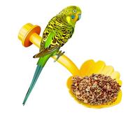 Parrot Perch, 2 in 1 Parrot Perch Feeder Stand | Food Accessory Toys Interactive Claw Chewing Climbing | Hummingbird Canary Sparrow