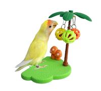 Parrot Perch | Early Learning Toy with Bells to Chew Bird Cage - For Parakeets, Lovebirds, Canaries, Conures, Small, Medium and Large Bird Breeds