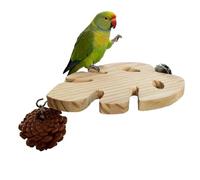 Parrot Perch - Leaf Shape Paw Grinding Stick, Natural Wood Bird Perch Stand, Claw Trimming Exercise For Parakeets Budgies Cockatiels Conures Lovebirds Training Cage Accessories