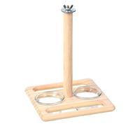 Parrot Perch, Parrot Perches for Medium Birds, Solid Perch for Bird Cage, Parrot Bird Stand, Bird Perch with Food and Water Bowls, Feeder for