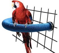 Parrot Perch Rough-surfaced - Quartz Sands Bird Cage Perches for Small Parakeets Cockatiels, Macaws, Parrots, Love Birds, Finches Cages Toy, U Shape (Blue L)