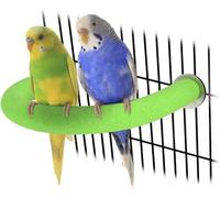 Parrot Perch Rough-surfaced - Quartz Sands Bird Cage Perches for Small Parakeets Cockatiels, Macaws, Parrots, Love Birds, Finches Cages Toy, U Shape (Green S)