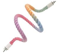 Parrot Perch, Spiral Colorful Budgie Toys Cotton Rope Cockatiel Toy Bird Swing Birdcage Perches Chewing Standing Hanging Perch