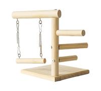 Parrot Perch Stand, Bird Playground Simple Stand Swing Climbing Wooden Training Ladder Toy, Wooden Parrot Playground Cage Perch Toys For Bud-gieParakeet