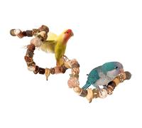 Parrot Perch Stand - Climbing Ladders, Natural Log Blocks Bird Chewing Strings | Pineapple Nut String Log Cockatoo Toys, Climbing Ladders, Parrot Shredding Accessories for Parrots Parakeet