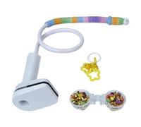 Parrot Perch Stand - Non Slip Climbing Branch, Elevated Policy with Bell, Natural Textured Wood, Interactive Foraging Station, Bird Cage Accessory for Cockatiel Lovebirds Training