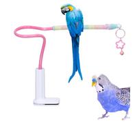 Parrot Perch Stand | Parrots Play Standd Interactive Toy Colorful Non-Slip Cotton Rope Rainbow Braidedd Bird Plaything | Desktop Decompressionn Trainer for Budgies Lovebirds Cockatiels Parakeets