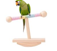 Parrot Perch Stand - Wooden Rocking Trainer 18x8.8x15cm, Tabletop Exercise, Climbing Activity Toy | Interactive Balance Equipment Agility Training Station For Cockatiel Conure Macaw Finch Myn