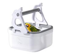 Parrot Perch Training Station - 6.5x6.3x6.3 Inch Bird Playground Stand With Waste Collection Tray, Claw Care Exercise For Pet Birds | Conure Activity Center, Parakeet Learning Area, Sparrow R