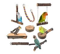 Parrot Perch - Wood 19cm | Non-Slip Parakeet Training Accessory and Cage with Wooden Perch Stand for Parrots, Chew and Climb for Parakeets, Cockatiels