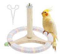 Parrot Perch Wood Stand Versatile Solid Bird Cage Accessories Rotary Easy to Install Tabletop Bird Perch for Medium Parrots34(Style 2)