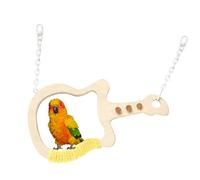 Parrot Perch - wooden parrot perch Portable Parrots Perchs, Interactive Guitar Toy Stand Natural Wood Perches Bird Swing | for Climbing Grinding Parakeet Macaw African Grey Finch Lovebird Pet