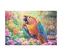 Parrot Perched Near Empty Cage 1000 Piece Jigsaw Puzzle for Adults Jigsaw Home Bar Decor Stress Relief Game Whimsical Design Perfect Present for Hosts 1000 PCS