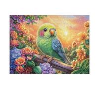 Parrot Perched on Blooming Branch 500 Piece Complete Jigsaw Puzzle Set Teens Beginners Mind Relaxation Puzzle Fans Group Play Anniversary Fathers Gift Thick Cardboard 500 PCS