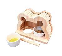 Parrot Perches | Ceramic Drinking Trough Feeder Wooden Hanging Cage Perch | for Search Training Chewing Games Cockatiel Conure
