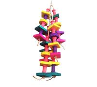 Parrot Pet Bird Chew Toys Perch Budgie Cockatiel Toy Hanging Swing Cage Wooden