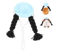 Parrot Pet Hat - Parrot Cute Decorative Hat - Headwear Accessories with Two Twist Braids for Hamster, Cockatiel, Parakeet, and Budgie