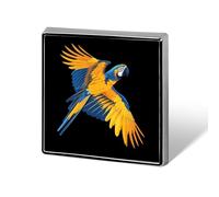 Parrot Pet Macaw Bird Tropical Custom Lapel Pins Square Brooch Tie Suit Dress Accessories for Men Women Wedding Birthday