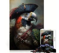 Parrot Pirate 1000 Pieces Jigsaw Puzzles for Teenagers Wise Think Toy Calm Fun Clear Cut Art Collectible (38x26cm)