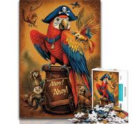 Parrot Pirate Adult Jigsaw Puzzles 1000,Challenging Game And Family Play Wall Decoration Unique Birthday And Xmas Gifts 38x26cm