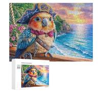 Parrot Pirate on Ship Deck 300 Piece Jigsaw Puzzle for Family Indoor Table Activity Problem Solving Gift for Quality Time 300 PCS