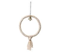 Parrot Play Perch Parrot Cage Swing Toy Pet Bird Chewing Cotton Thread Hanging Ring for Boredom Breaker Accessories(S 13.5CM)