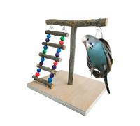 Parrot Play Stand, Bird Perch Stand Wood, Wooden Base, Tabletop Parrot Perch, 500 g Natural Branch, & Stable, Ideal for Birds at Home or Outdoors