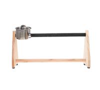 Parrot Play Stand Wooden Perch with Food Cup for Home Use | Smooth Wood Surface, Stainless Steel Cups, Stable Footing, Bird Food and Water, Pet Shop Use