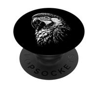 Parrot Portrait Black and White Bird Lover PopSockets Adhesive PopGrip