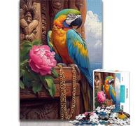 Parrot Portrait Puzzles for Adults And Teenagers,Challenging To Complete But Fun And Humorous Birthday Present,Gifts,Wall Art (38x26cm)