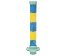 Parrot Quartz Sand Perch | Claw & Beak Grinding Stand for Bird Cage | Safe Organic Grooming for Budgies/Parakeets/Cockatiels | Resilient Perch with Metal Core, 6.3 Inch (Blue and Yellow)