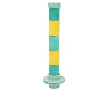 Parrot Quartz Sand Perch | Claw & Beak Grinding Stand for Bird Cage | Safe Organic Grooming for Budgies/Parakeets/Cockatiels | Resilient Perch with Metal Core, 6.3 Inch (Green Yellow)