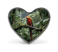 Parrot_rainforest Button Badge Fashion Love Heart Brooch Personalized Exquisite Metal Lapel Pin Button Decoration Heart Lapel Brooch Pin for Clothing Backpack Hat Jackets
