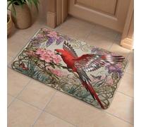 Parrot Rhododendron Peak Front Door Mat, Heavy Duty Bathroom Rugs Durable Welcome Mat for Outdoor Indoor, Super Absorbent Bath Rugs for Entryway Outside Patio Porch, 50x80cm