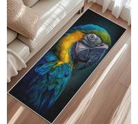 Parrot Runner Rug, Tropical Rainforest Macaw Bird Carpet Runner, Short Pile Non-Slip Rug For Kitchen Hallway Entryway Door Entrances 50x151 cm